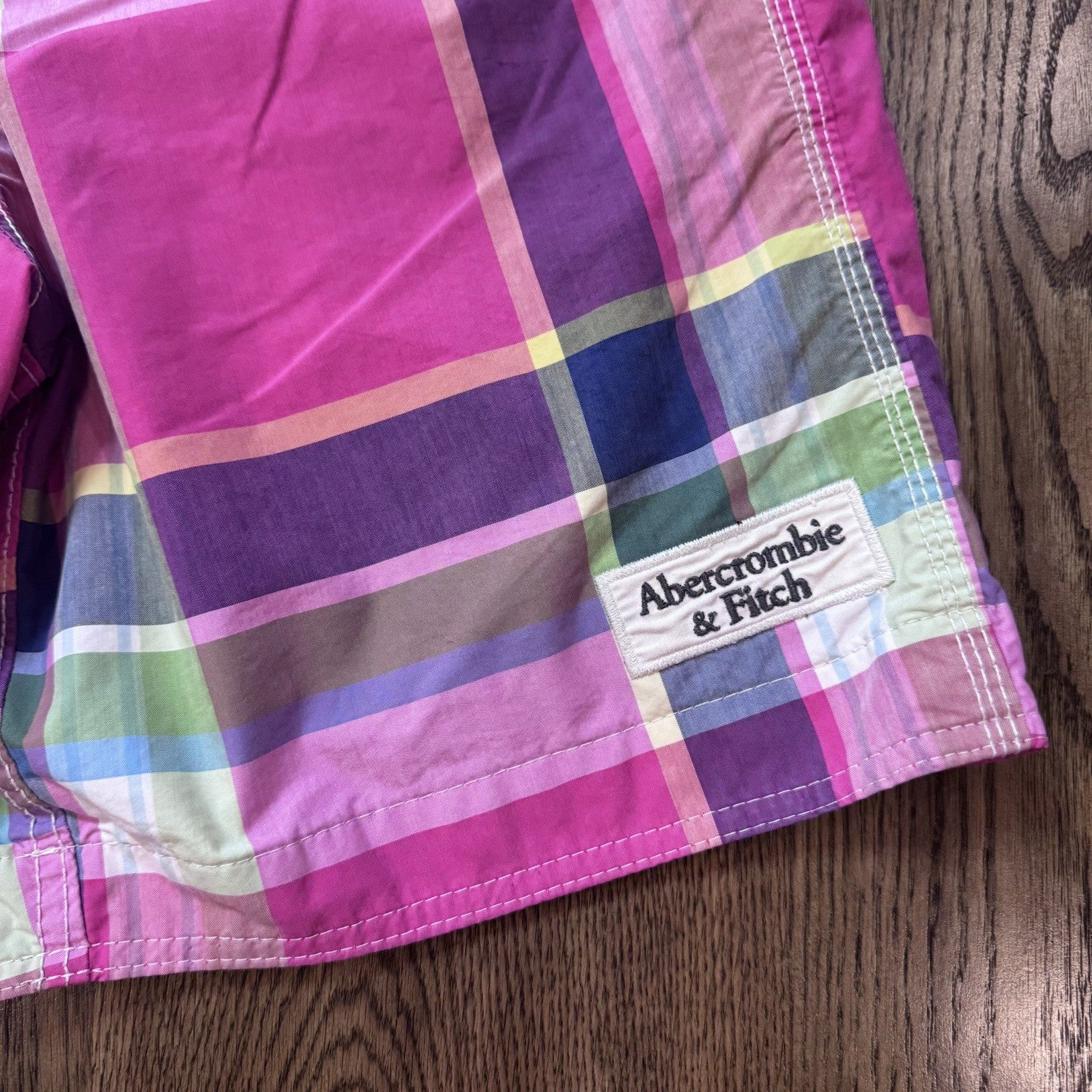 Abercrombie & Fitch Men’s Plaid Swim Trunks Size Small Board Shorts Y2K 2000 VTG