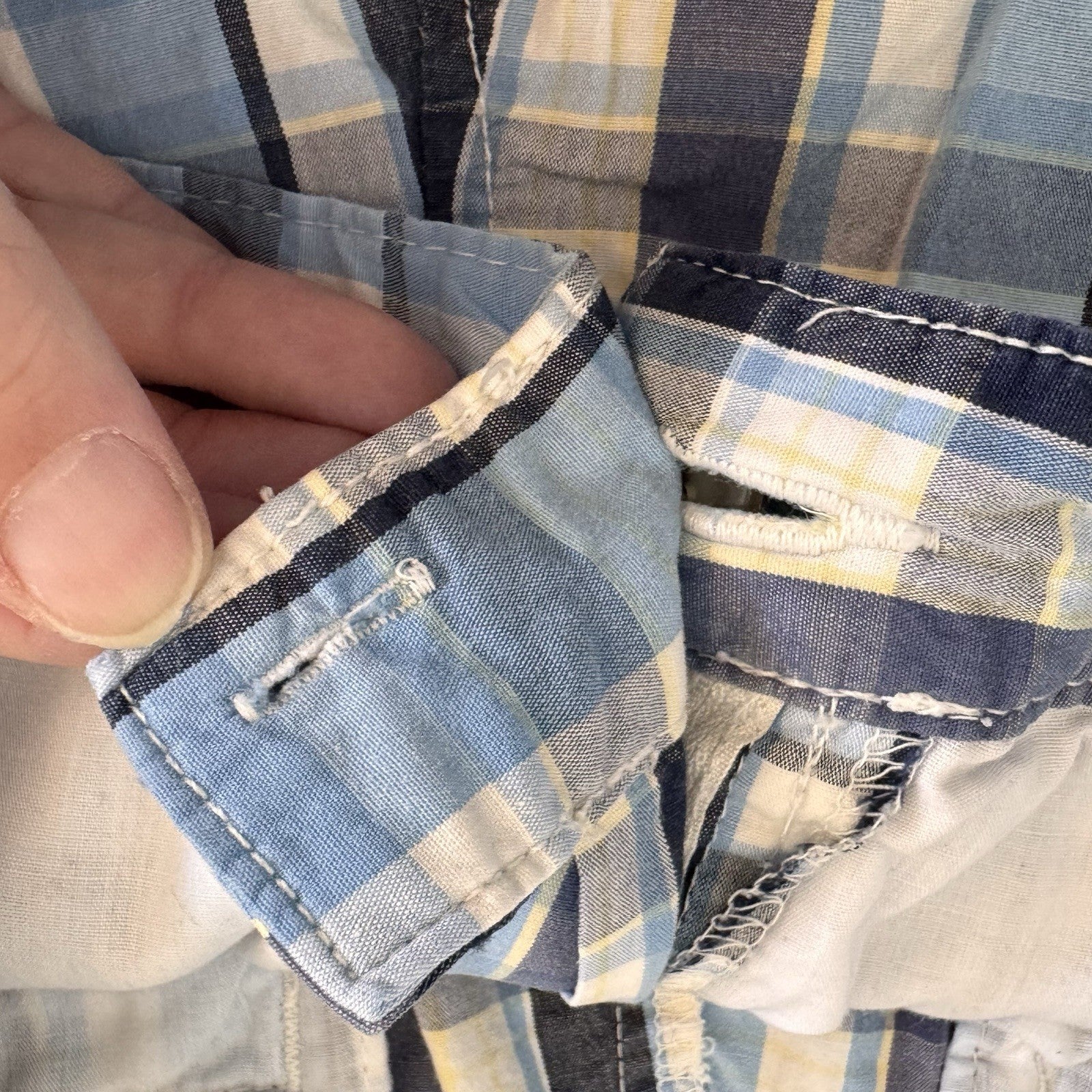 Kimi & Rogers Plaid Bermuda Shorts Womens 8P Blue Y2K Cotton Blend