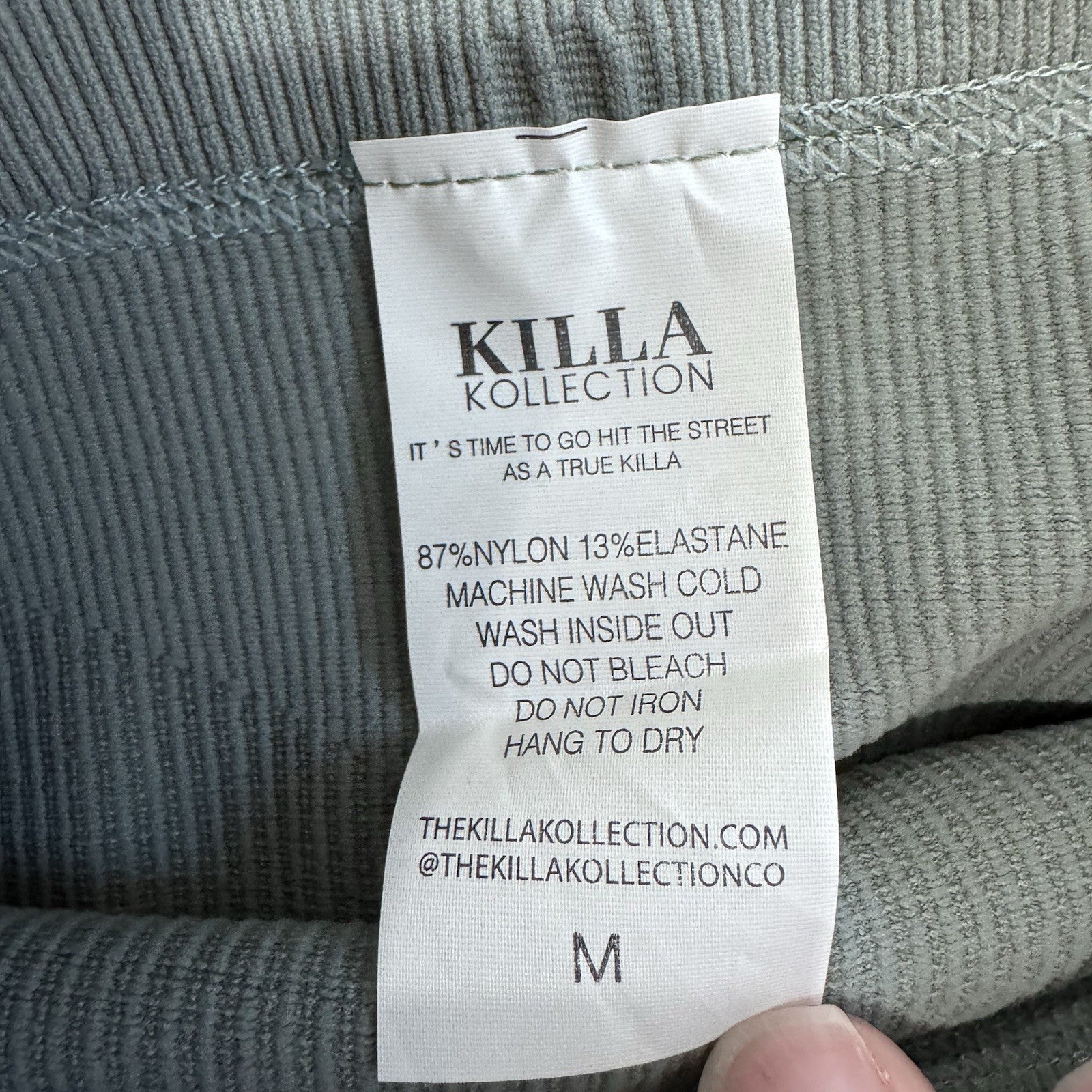 Killa Collection Ribbed Seamless Leggings Blue Gray M High Waist NWT