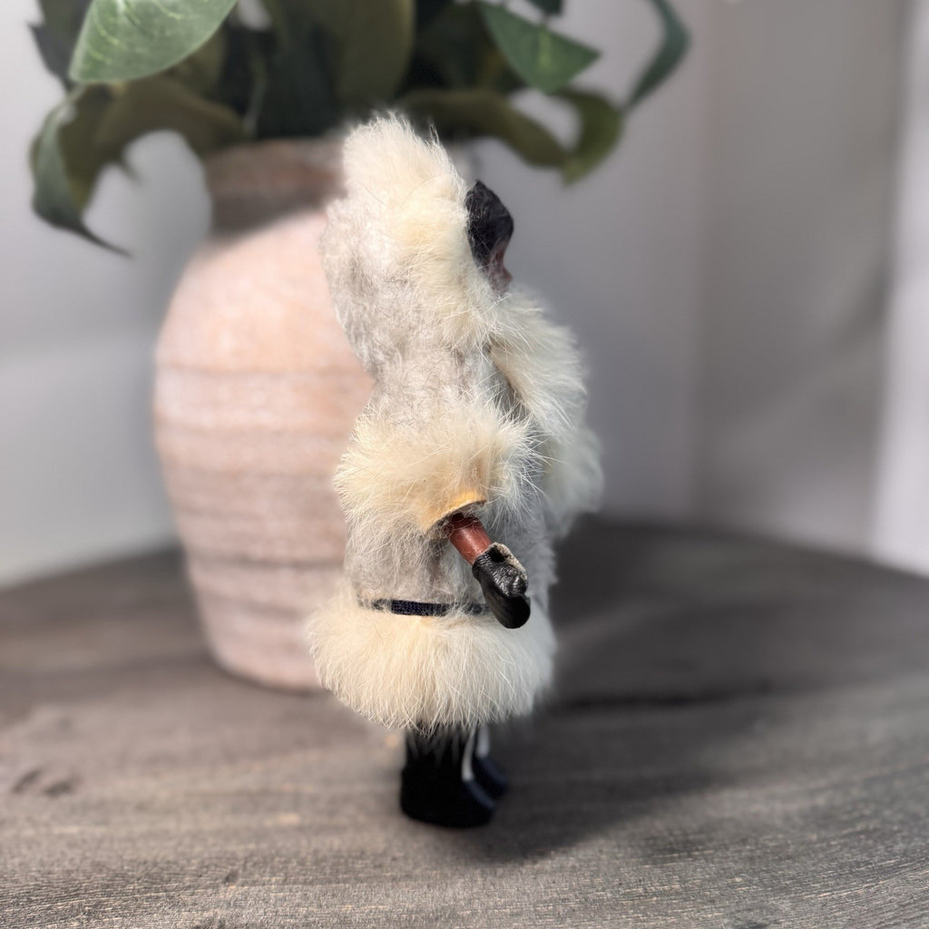 Vintage Native American & Eskimo Style Doll Trio 8" Fringed Buckskin Faux Fur