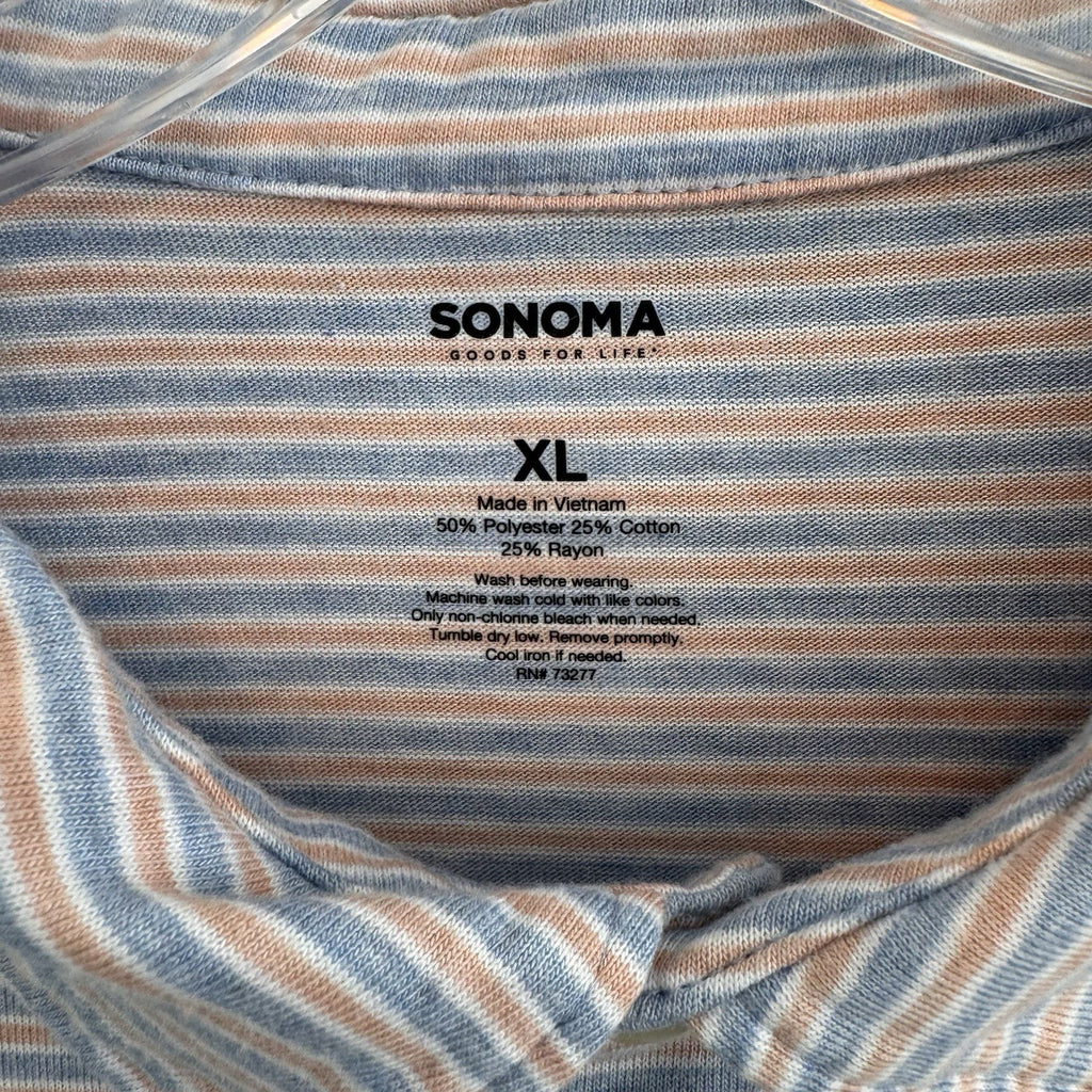 Lot of 3 Sonoma Goods For Life Men’s XL Striped Short Sleeve Polo Shirts