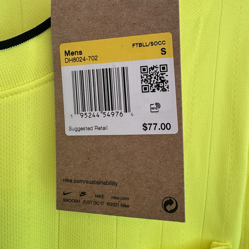 Nike Men’s Dri-Fit Soccer Referee Jersey Neon Volt Yellow DH8024-702 Small NWT