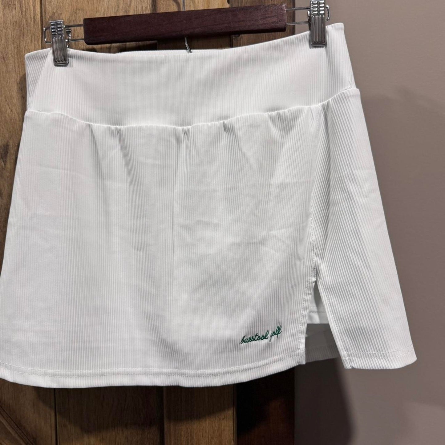 Barstool sports golf white ribbed skort XL