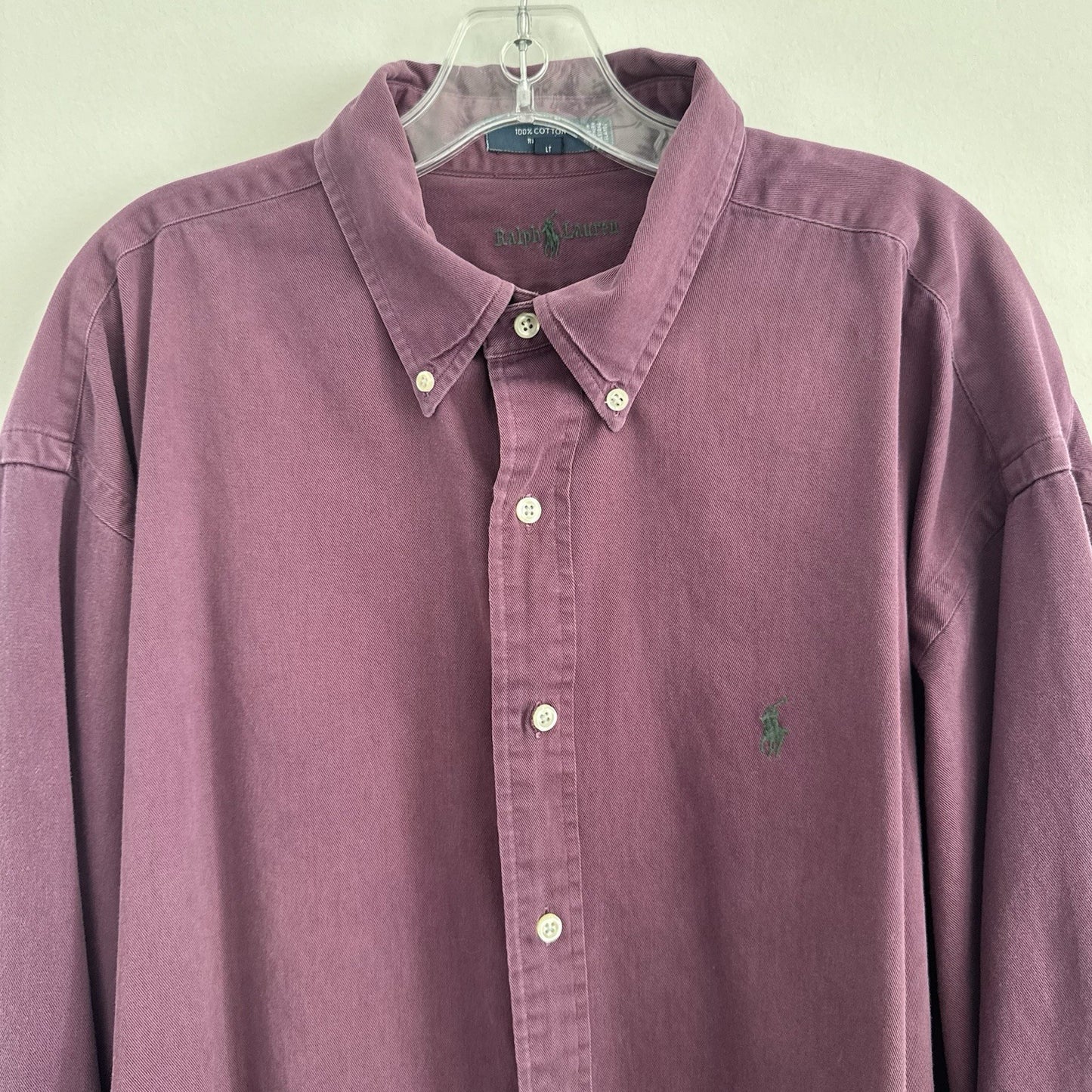 Polo Ralph Lauren LT Purple Button Down Shirt Cotton Classic Fit 