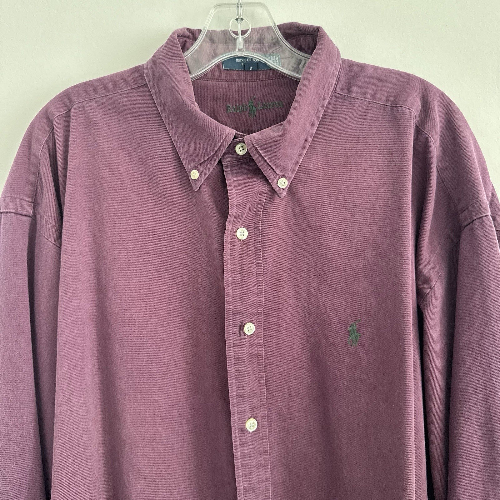 Polo Ralph Lauren LT Purple Button Down Shirt Cotton Classic Fit 