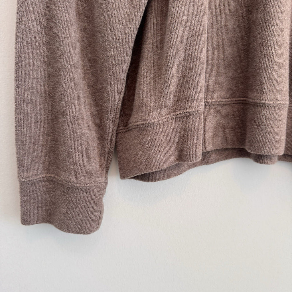 Lands' End Men’s Large Brown Drifter Quarter Zip Cotton Sweater Mock Neck