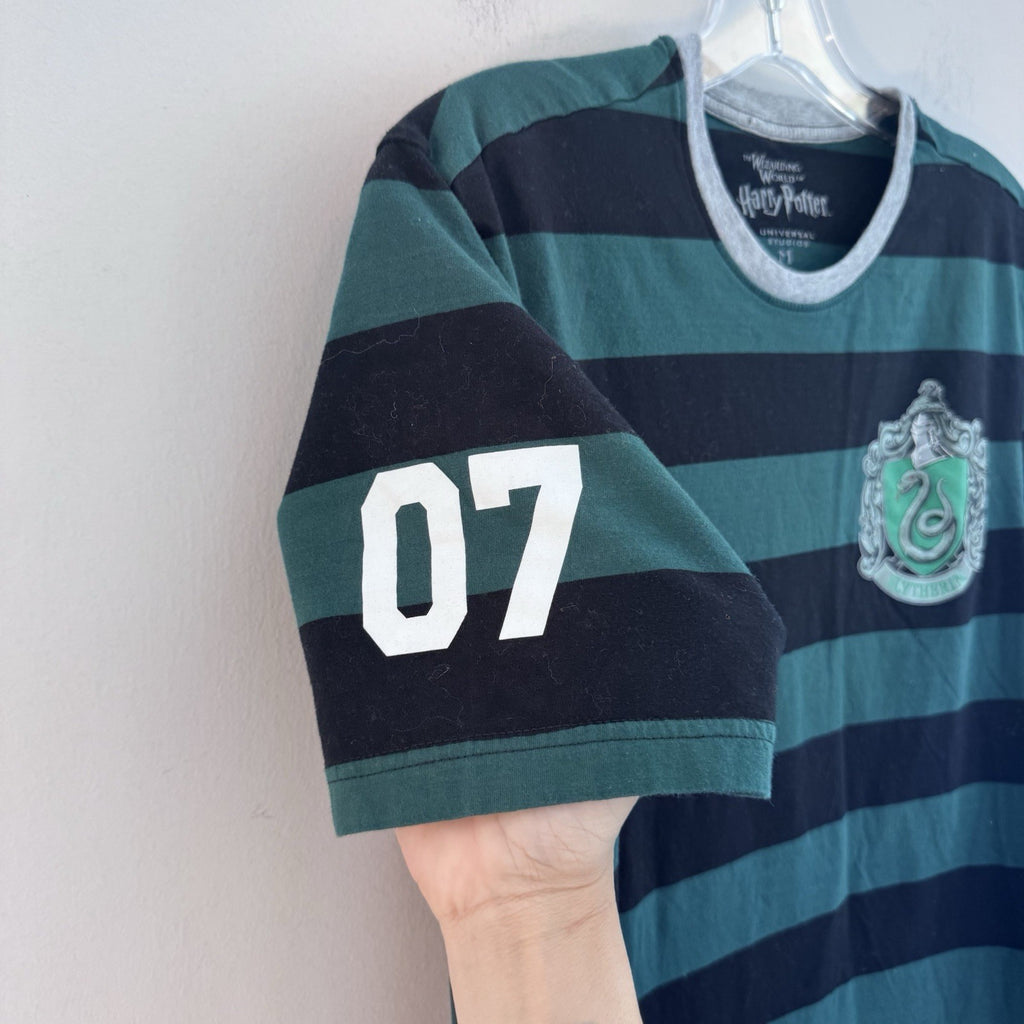 Wizarding World Harry Potter Universal Studios Slytherin Striped Shirt Adult Med