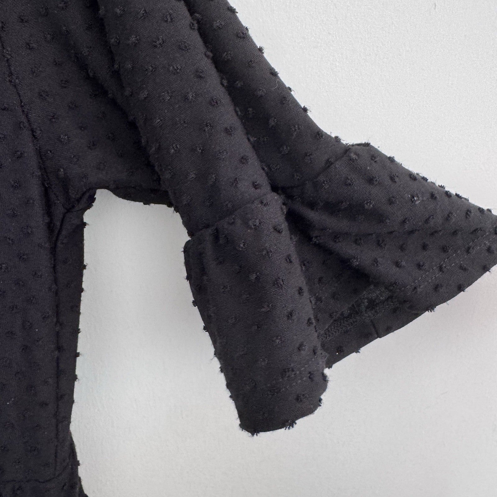 Harlow & Rose Petite Black Swiss Dot Dress PL NWT V Neck Midi