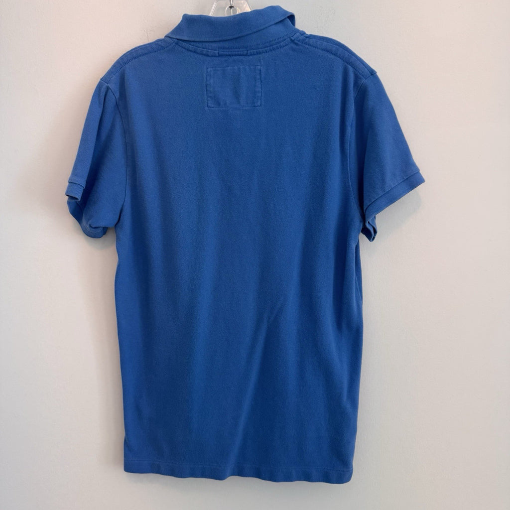 American Eagle Men's Medium Vintage Fit Polo Shirt Blue Pink Eagle Logo