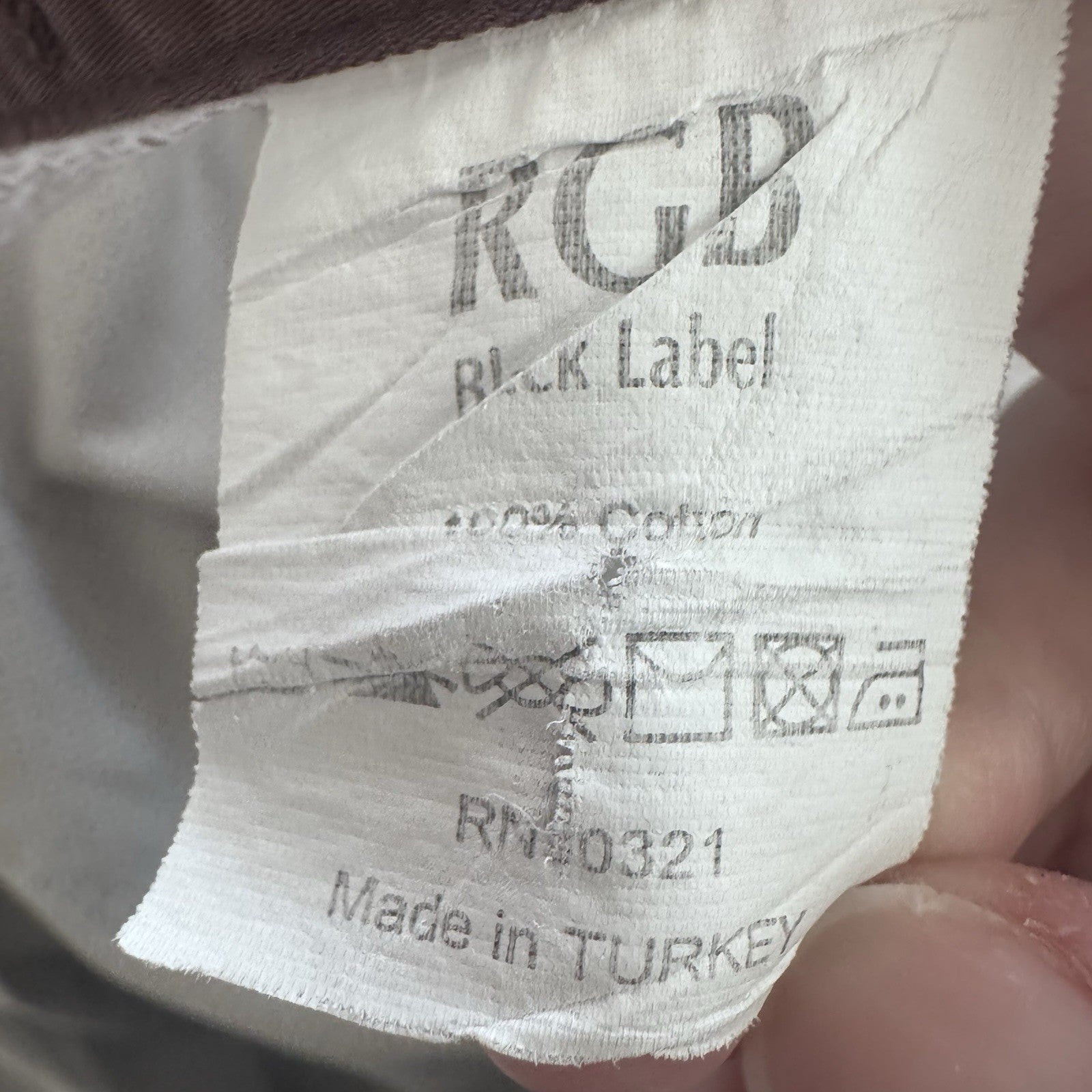 RGB Black Label XL White Micro Dot Shirt Contrast Trim 100% Cotton