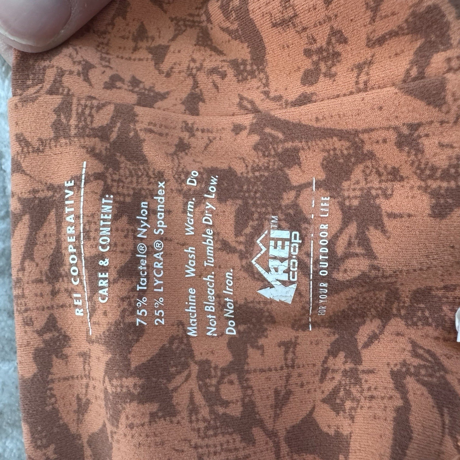 REI Leggings Womens Small Orange Floral Take Your Time 7/8 Length Athleisure