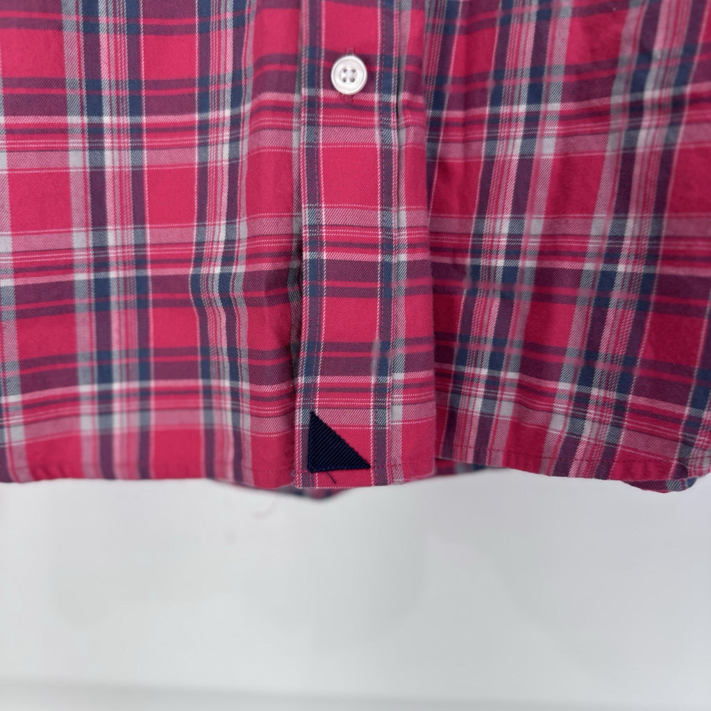 UNTUCKit Men’s XL Slim Fit Plaid Button Down Shirt Red Gray Cotton