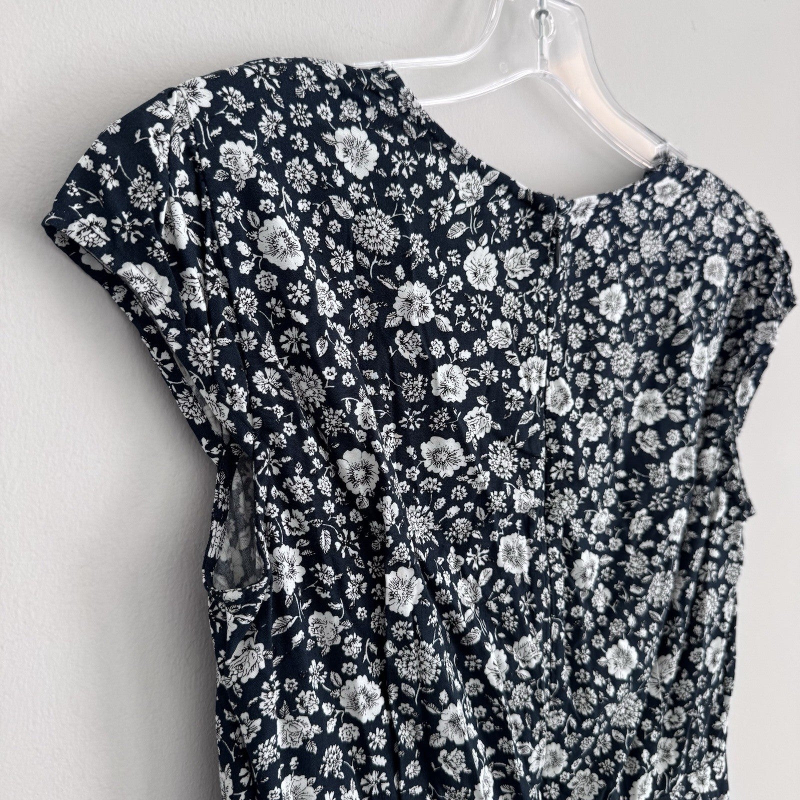 J.Crew Mercantile Navy Floral Dress 00 Ruffle Hem NWT