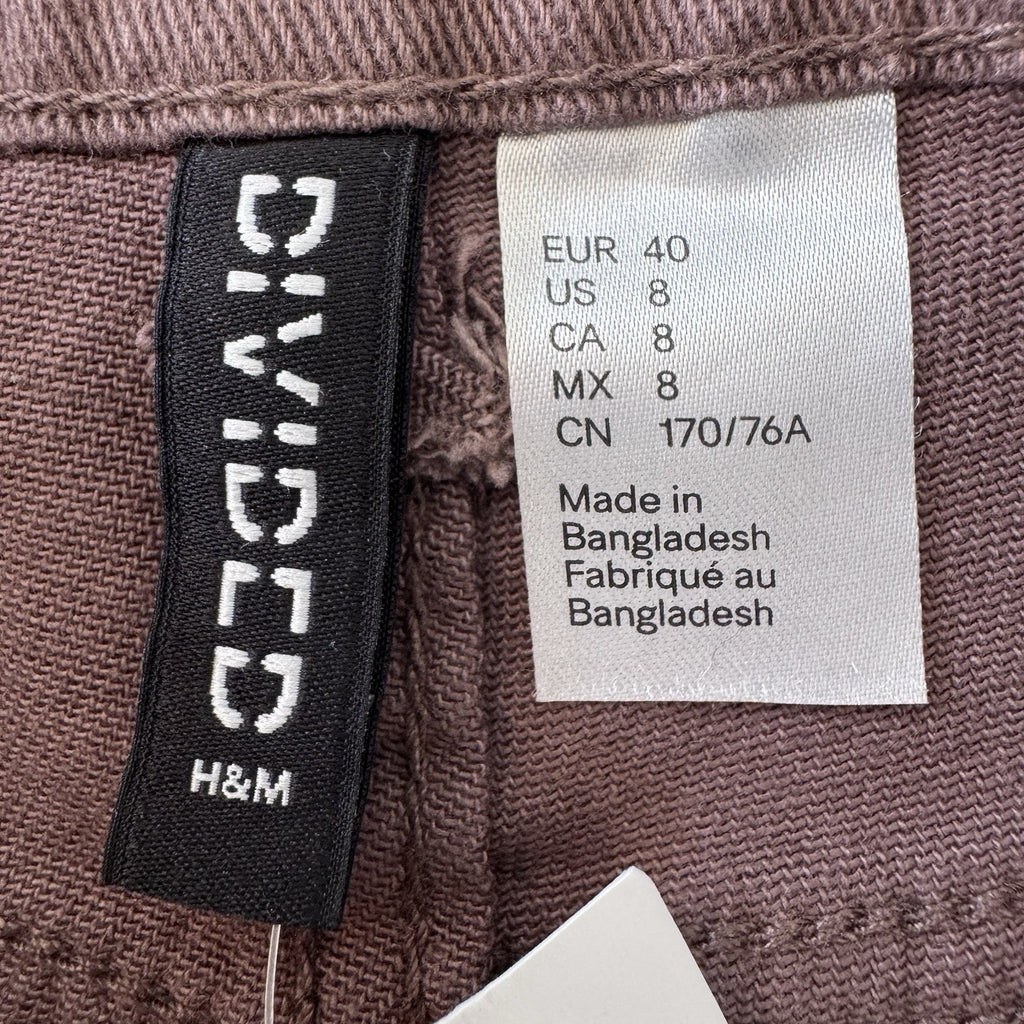 H&M Divided Low Rise Shorts US 8 Mauve Y2K NWT
