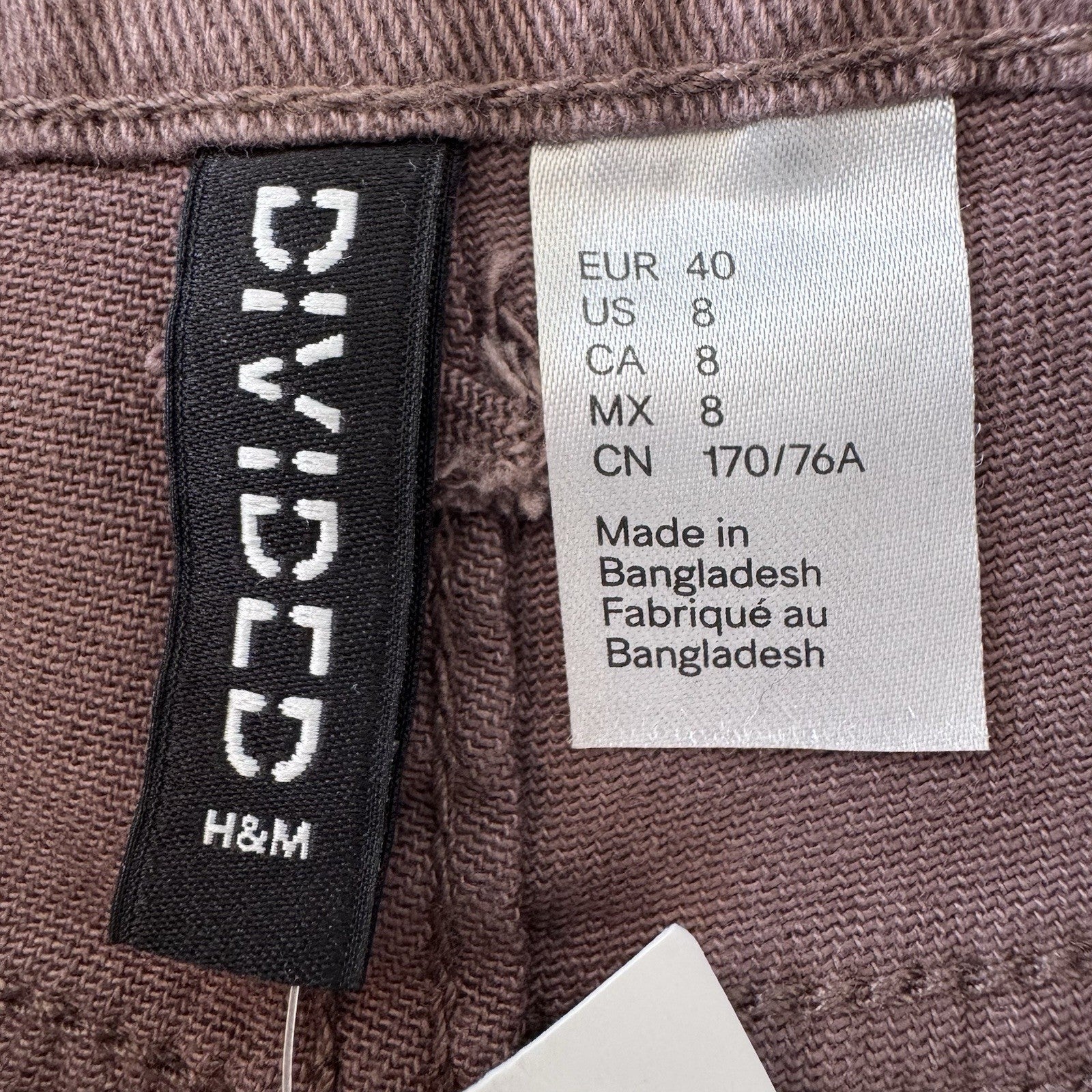 H&M Divided Low Rise Shorts US 8 Mauve Y2K NWT