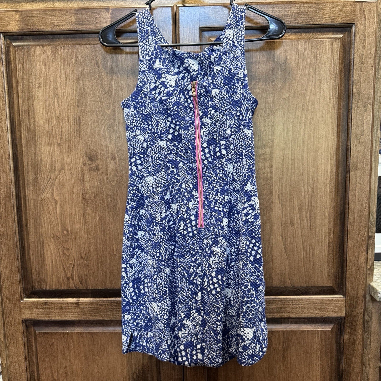 New Women Lilly Pulitzer for Target Anniversary My Fans Blue Shift Dress Size 2