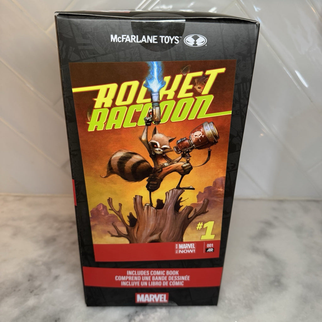 Marvel Rocket Raccoon Statue Figure McFarlane Toys Includes Comic Book NIB