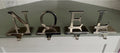 5" NOEL Christmas Holiday Mantel Stocking Holder Hanger Silver tone metal finish