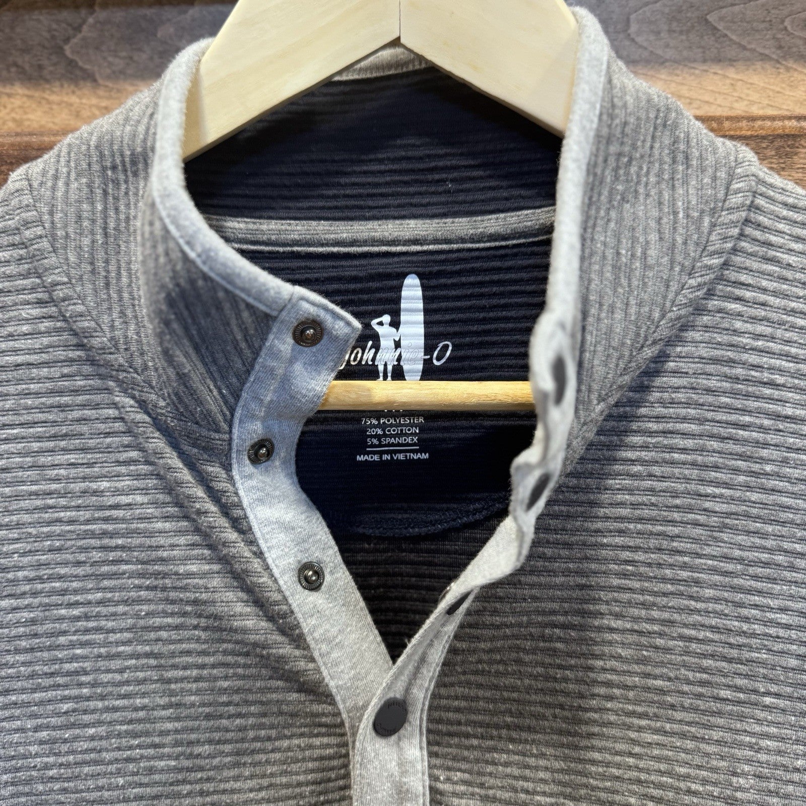 Johnnie-O “Stamford” Snap Pullover – Charcoal Gray – Men’s Medium