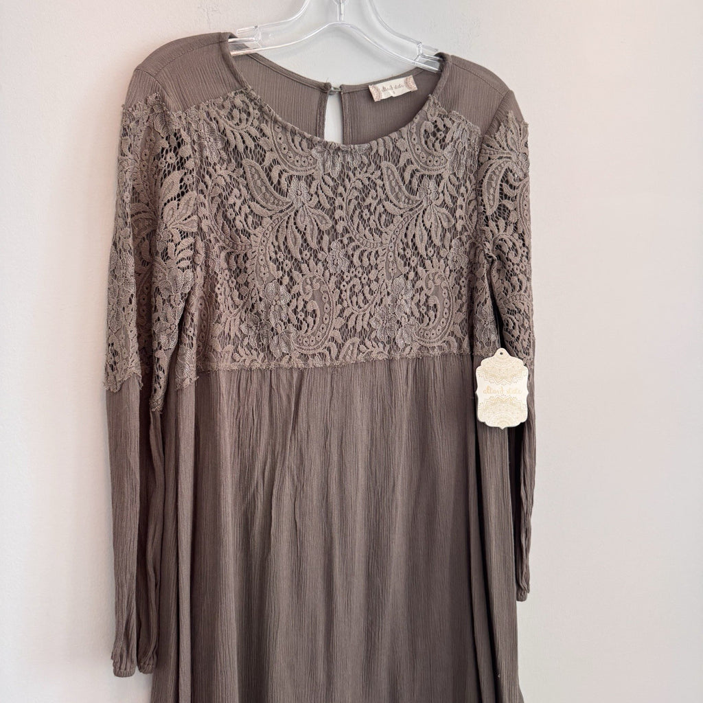 Altar'd State Women's Small Olive Green Lace Long Sleeve Boho Mini Dress NWT