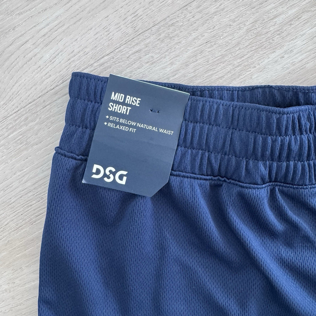 DSG Girls Large 14 Navy Mesh Athletic Shorts Mid Rise NWT