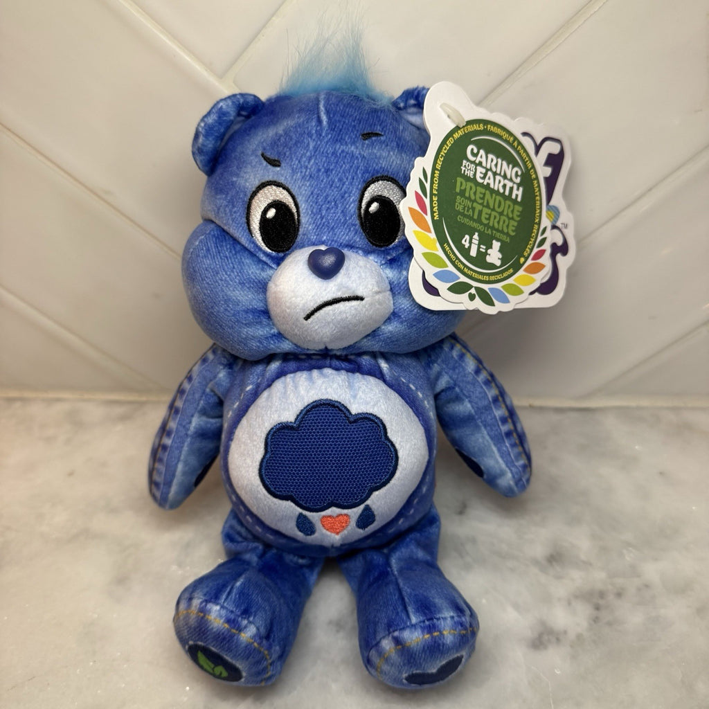 Care Bears Grumpy Bear Eco Denim Plush 9” Stuffed Animal NWT Blue Bear