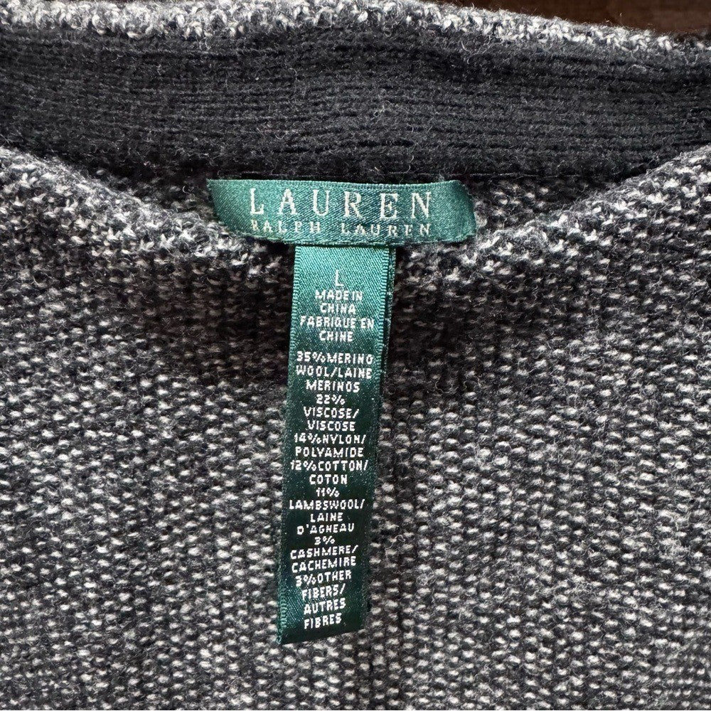 Lauren Ralph Lauren Gray Wool Blend A-Line Skirt - Size Large