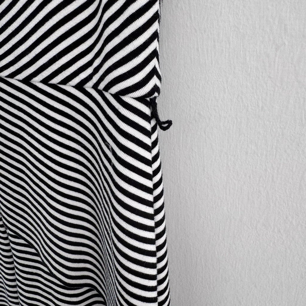 White House Black Market Striped Sheath Dress 14 Black White Ruffle