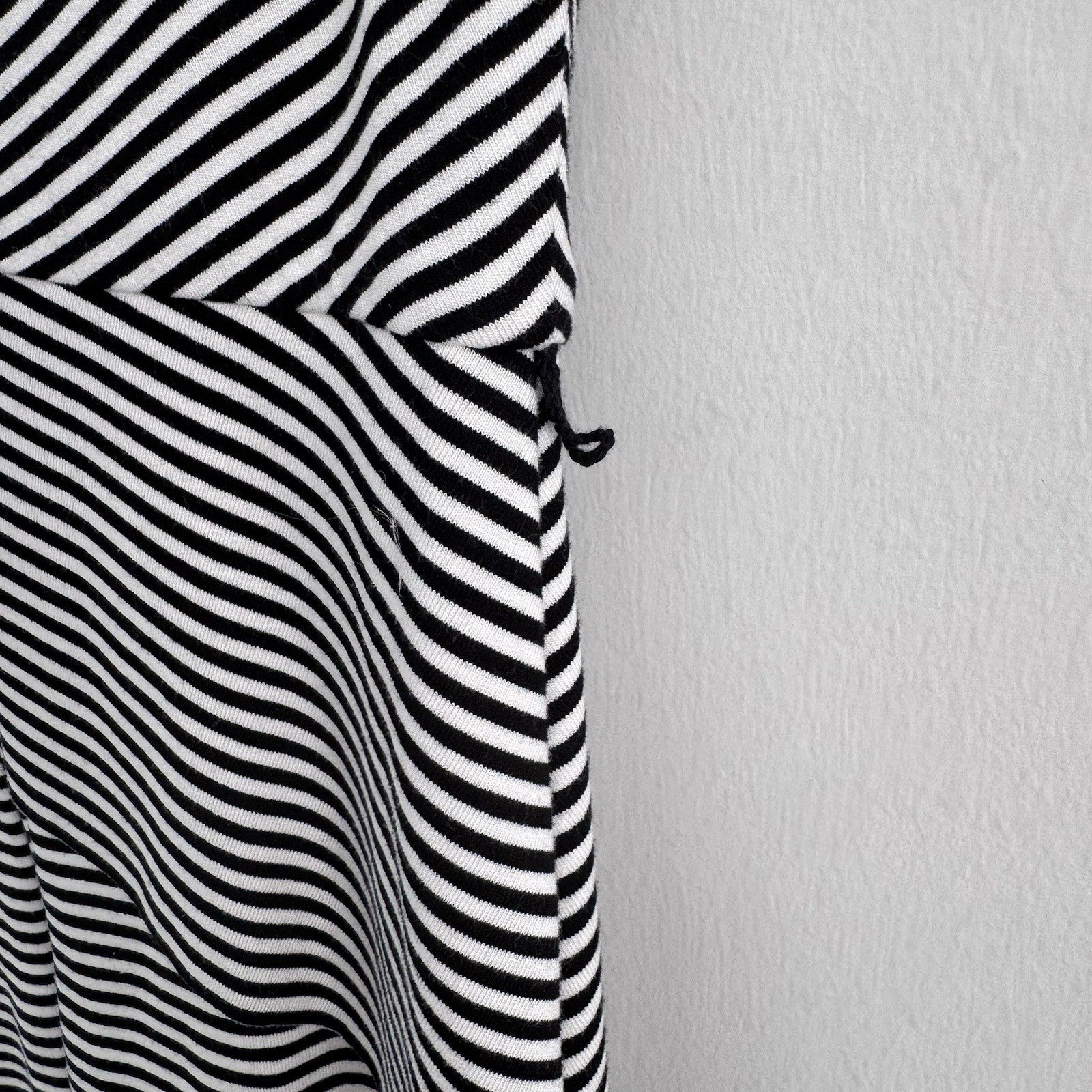 White House Black Market Striped Sheath Dress 14 Black White Ruffle