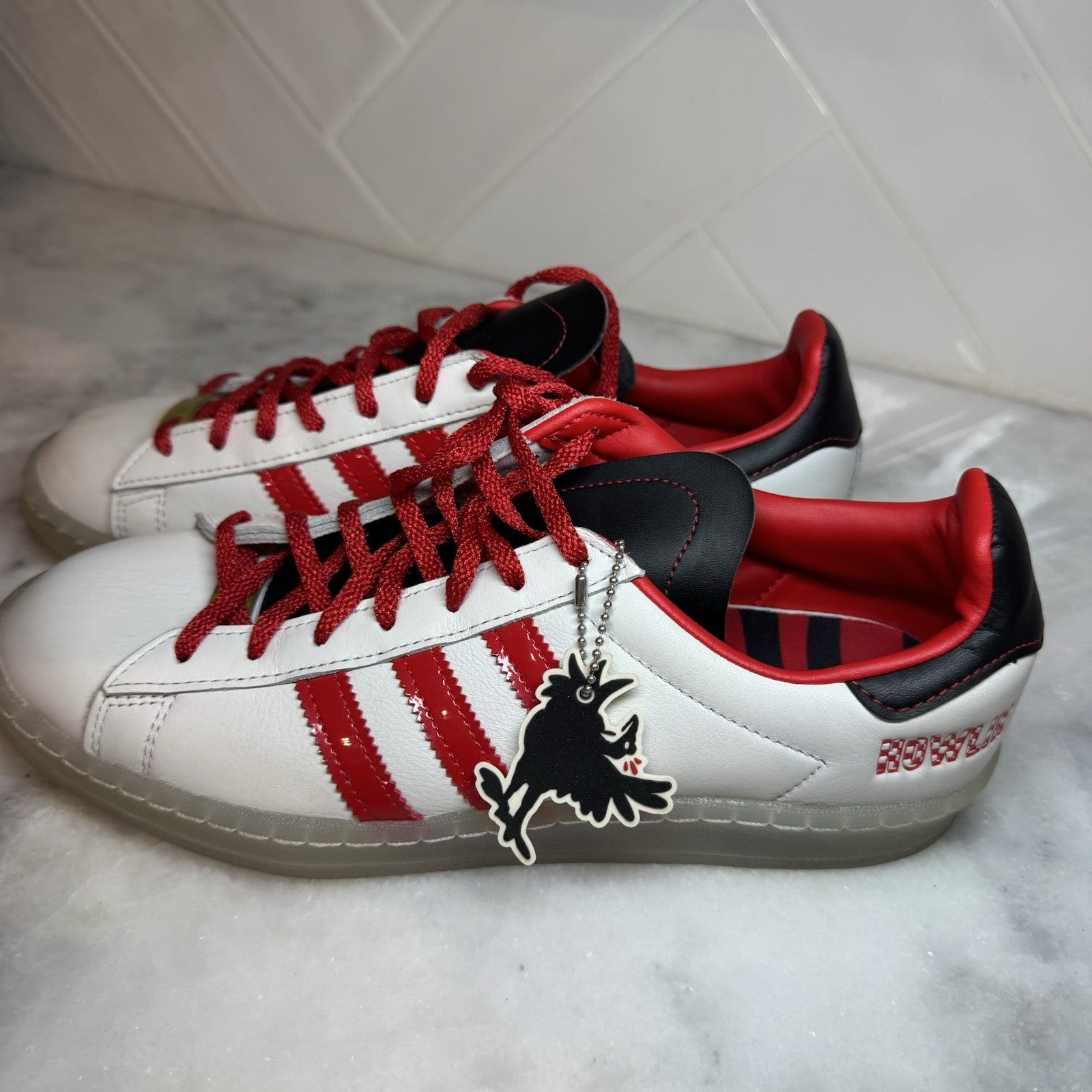 adidas Campus 80s Howlin Rays FZ6566 Mens 8.5 White Red Black Sneakers