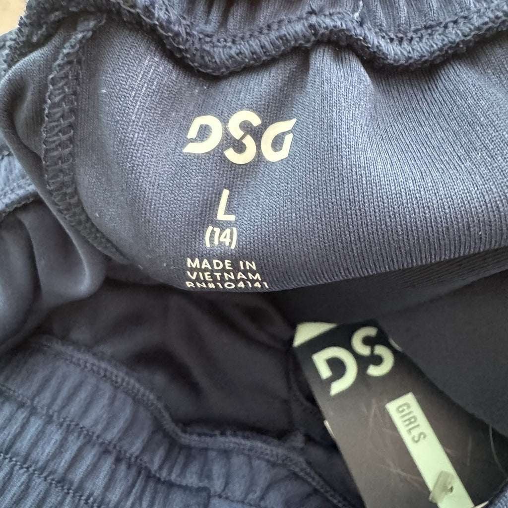 DSG Girls Large 14 Navy Mesh Athletic Shorts Mid Rise NWT