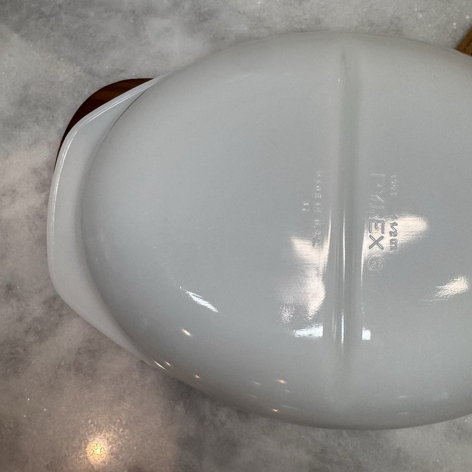 Vintage PYREX- 1063 Milk Glass Divided Casserole Dish 1.5 Quart Made In USA