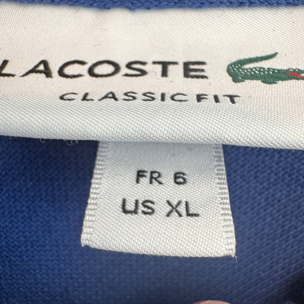 Lacoste L1212 Classic Fit Pique Polo Shirt Men’s Size 6 US XL Blue
