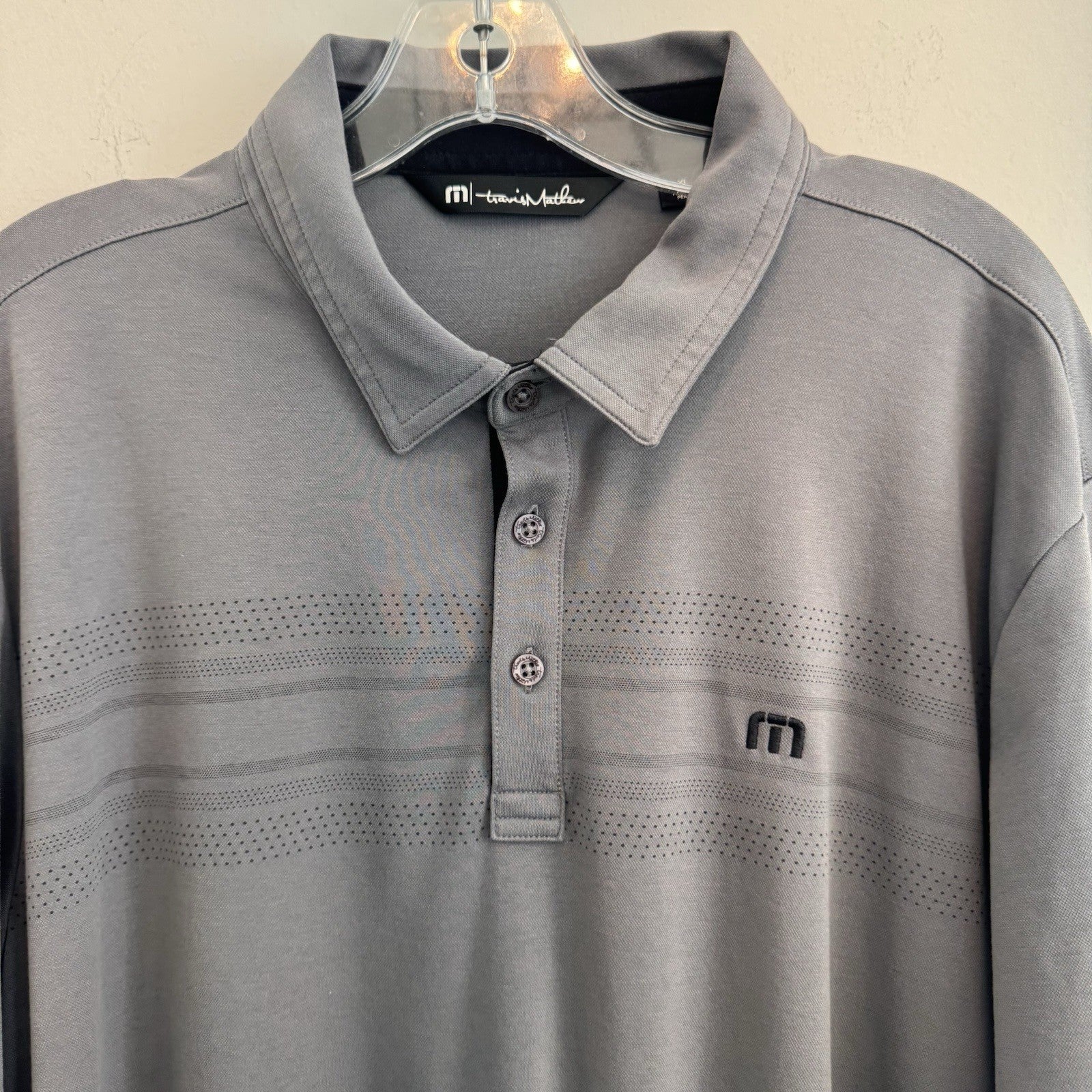 Travis Mathew Altitude Men’s XL Gray Pima Cotton Blend Golf Polo Shirt