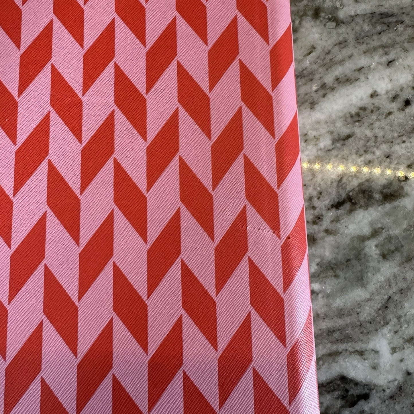 Stella & Dot Pink & Red Chevron Jewelry Necklace Organizer Hardcover Binder