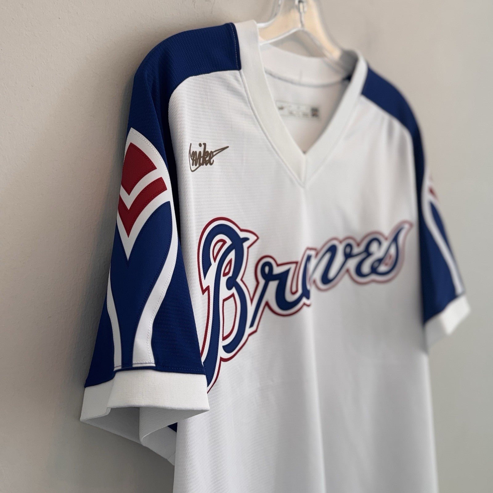 Nike Atlanta Braves Cooperstown Collection White Stitched Jersey Men’s M NWOT