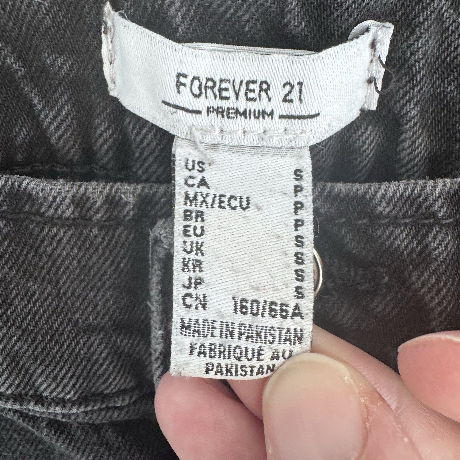 Forever 21 Premium Jogger Jeans Women Small Black Cargo Elastic Waist Denim