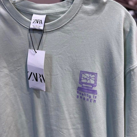 Reality Is Broken Zara Done With My Cyber Life Green Shirt L Large