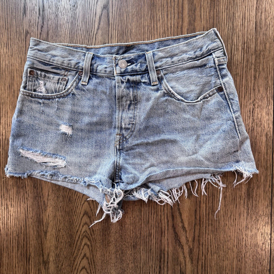 Levi’s Premium 501 Cut-Off Shorts Women’s Size 27 Distressed Denim Jean Shorts