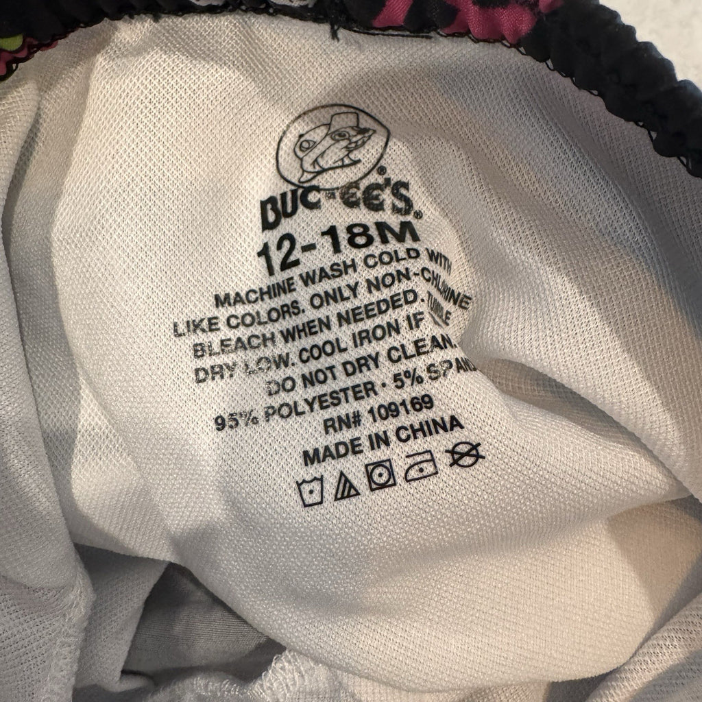 Buc-ee's Baby Boys Swim Trunks 12-18M Black Space Galaxy Beaver UFO Rocket 12-18