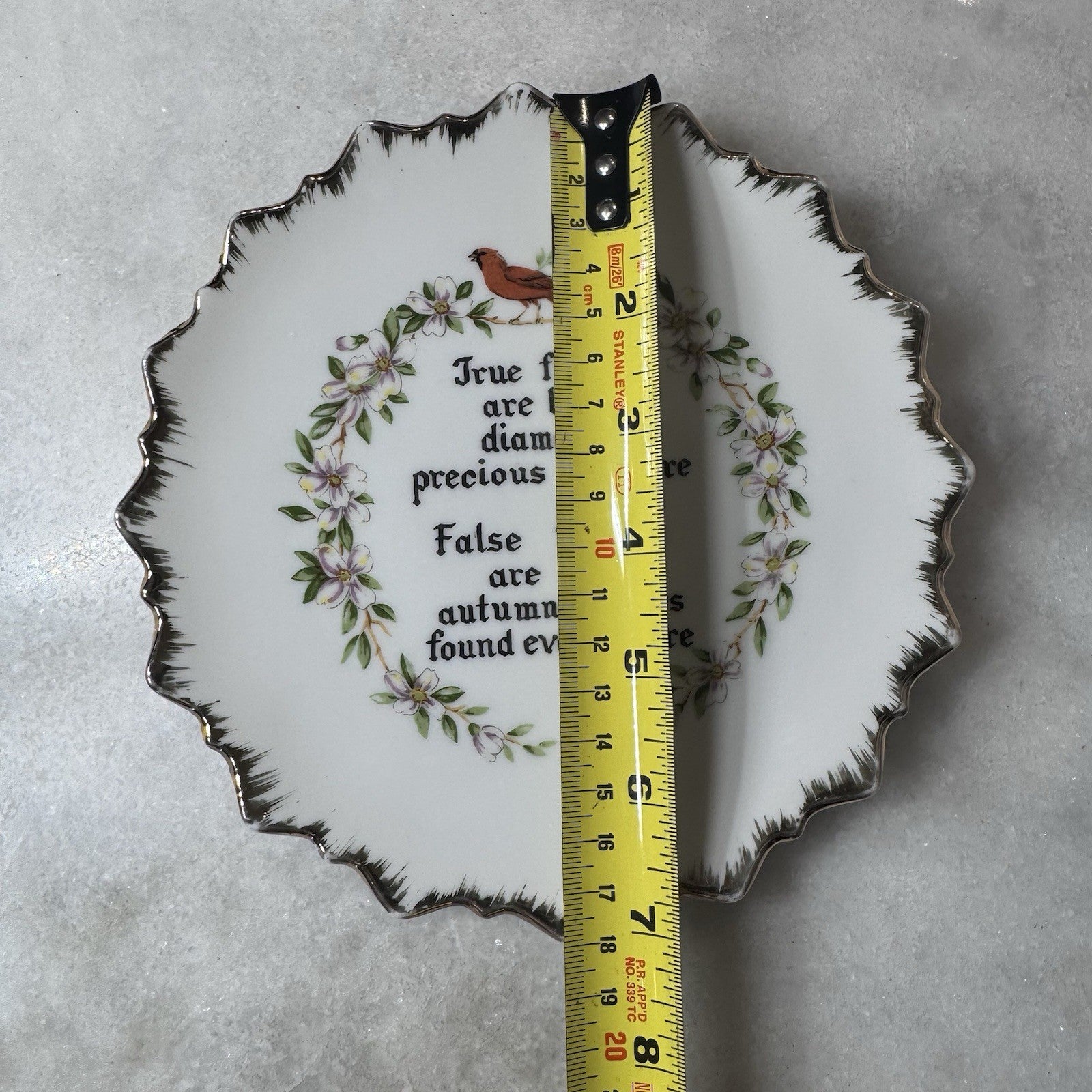 Vintage Friendship Quote Decorative Wall Plate Cardinal Flowers 7” Plaque
