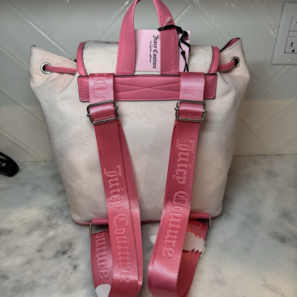 Juicy Couture Juicy In Bloom Velour Mini Backpack Pink Floral Rhinestone NWT