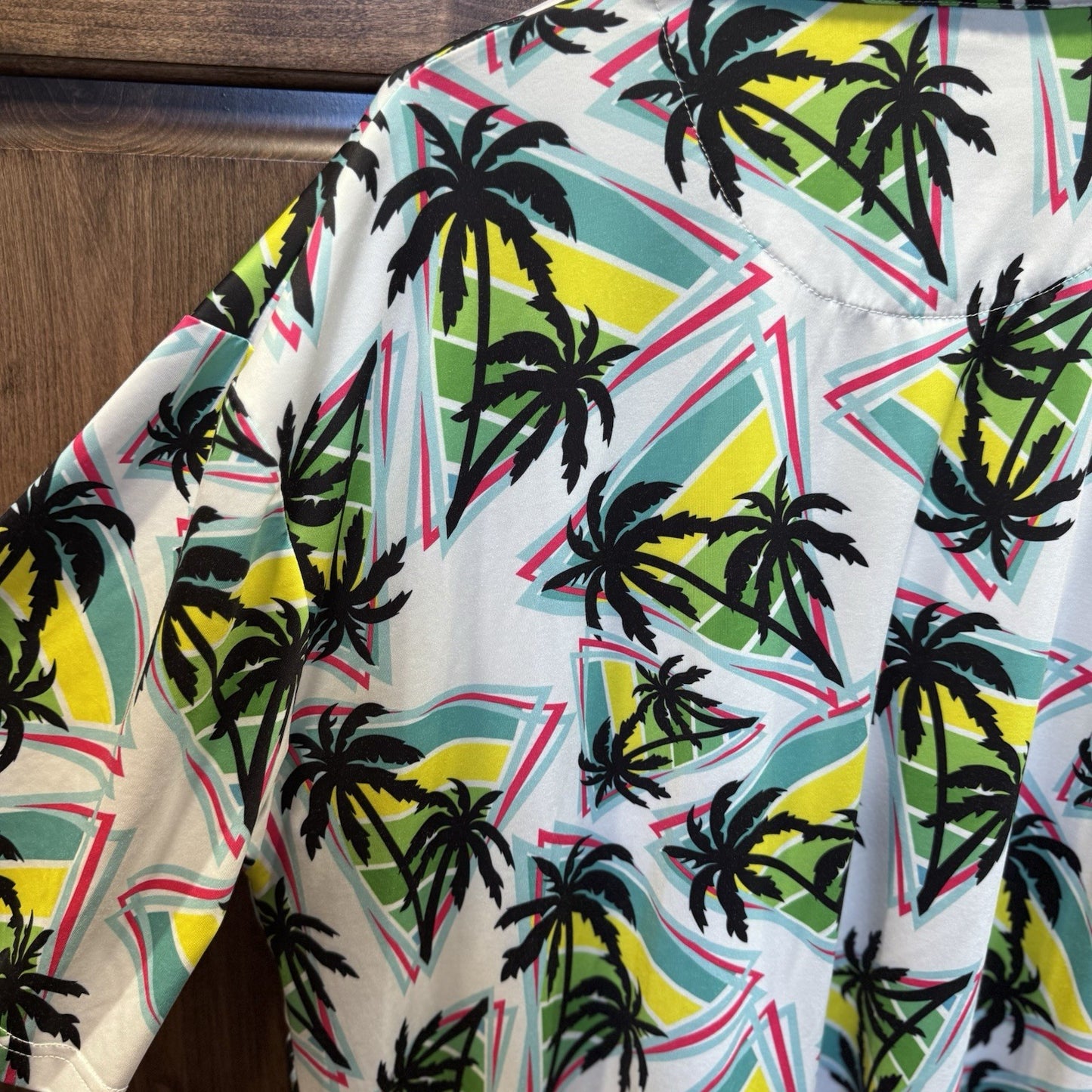 Men’s 3X Palm Tree Polo Shirt | Tropical Retro Print | Fun In The Sun
