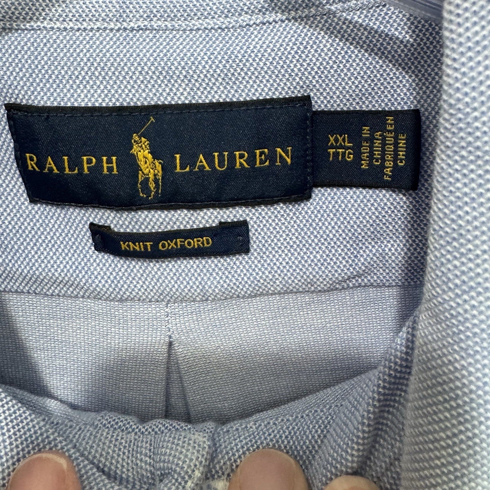 Ralph Lauren Knit Oxford Polo Shirt XXL Blue Short Sleeve 100% Cotton