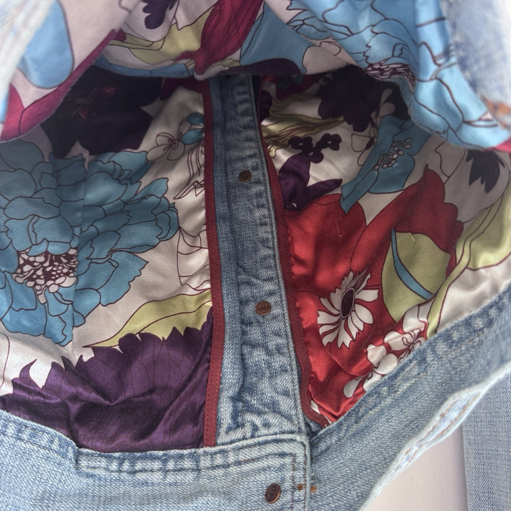 Hollister Jean Jacket Womens Medium Light Wash Distressed Trucker Denim Y2k VTG