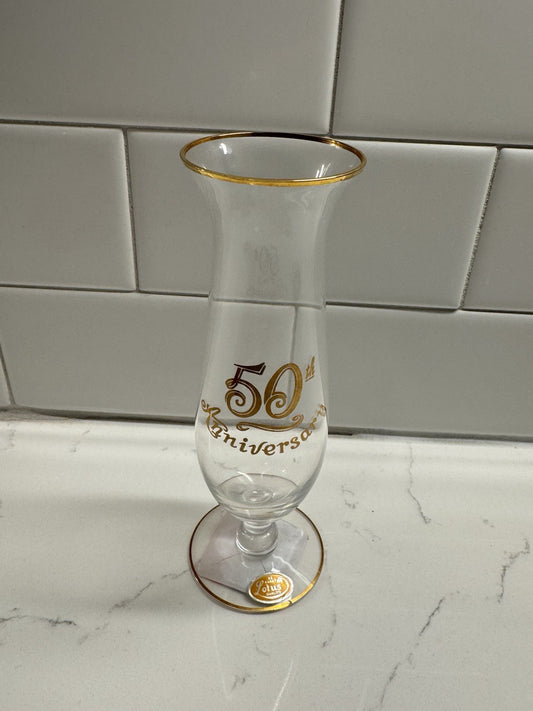 50th Anniversary Gold-trimmed Glass Vintage