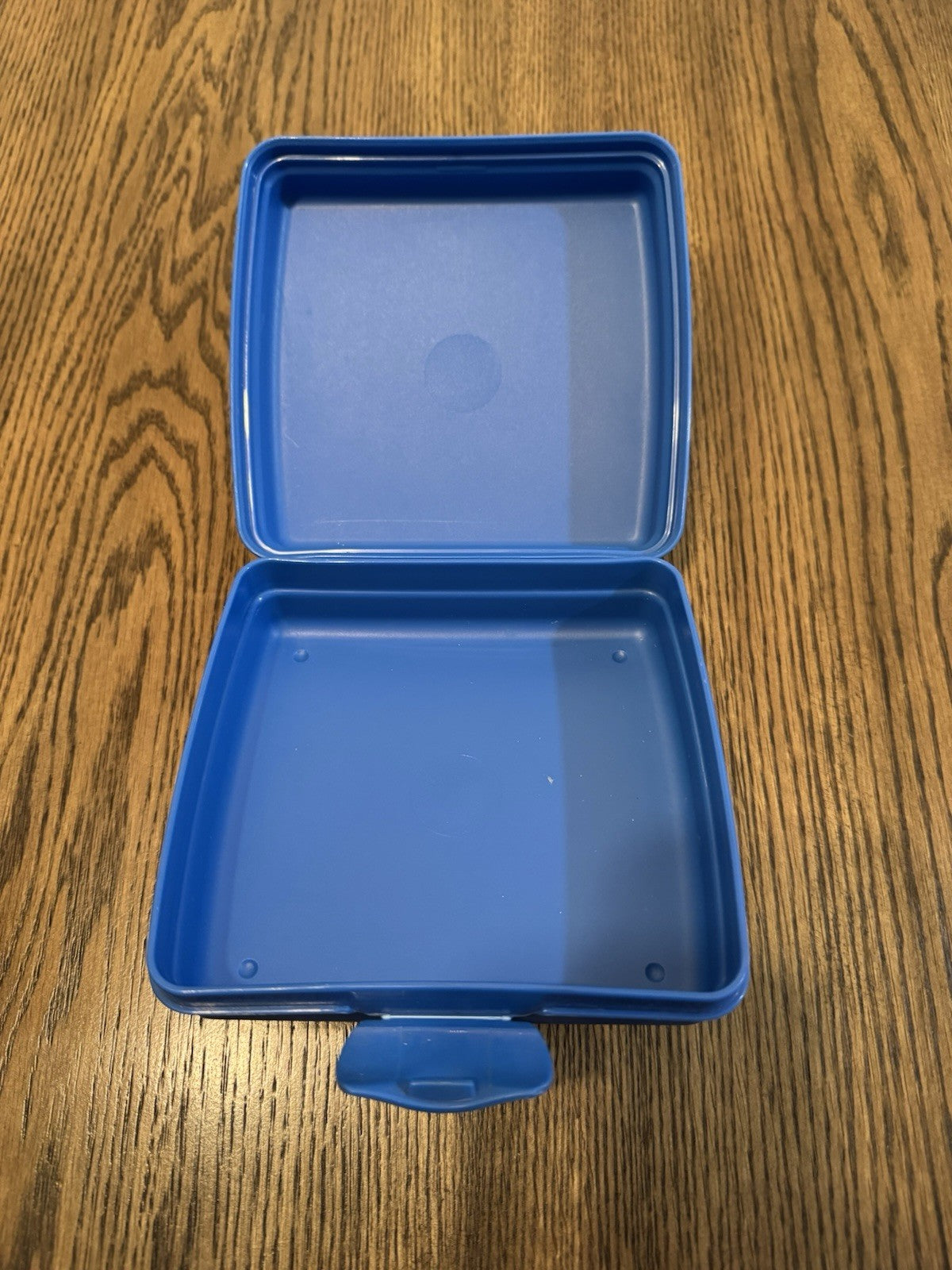 NASCAR Vintage Hard Plastic Blue sandwich Lunchbox with Hologram Cars Tupperware