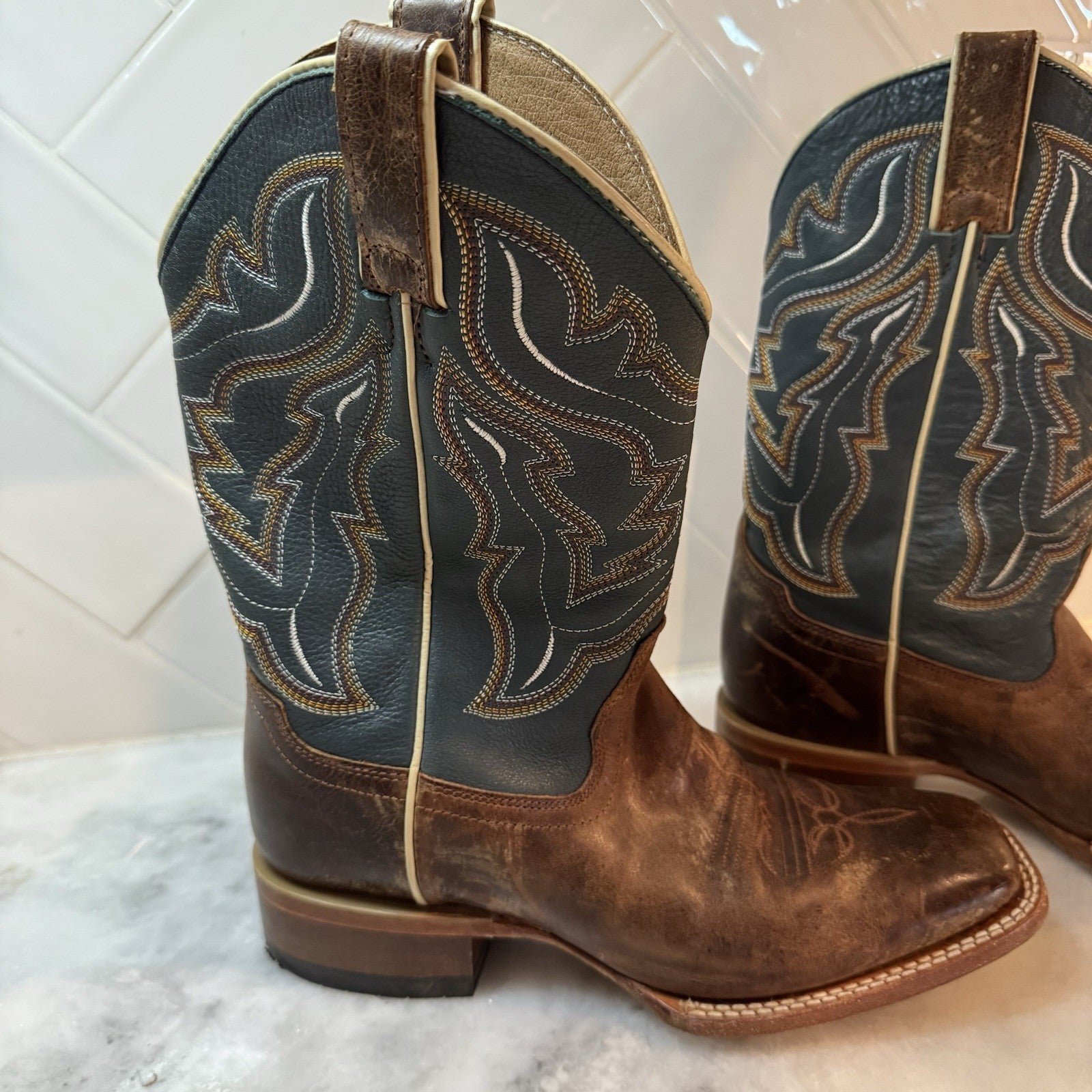 Cody James Boots Mens Size 7.5 Brown Leather Western Square Toe Cowboy