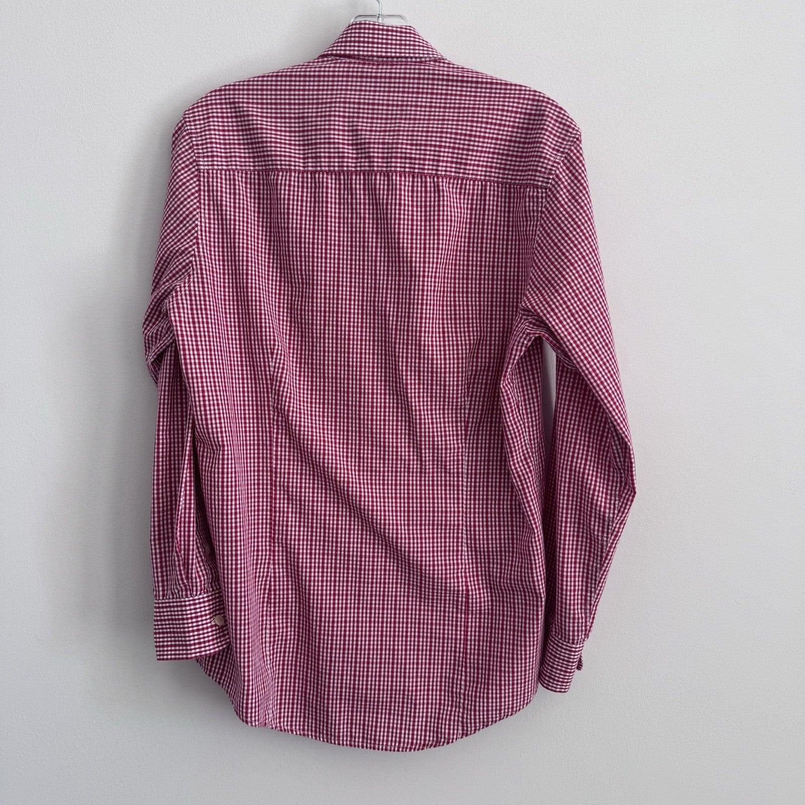 Antigua UL Lafayette Button Down Shirt Small Red Gingham Long Sleeve Logo