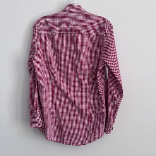 Antigua UL Lafayette Button Down Shirt Small Red Gingham Long Sleeve Logo